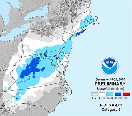December East Coast Snowstorm a Cat. 3