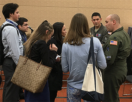 Students Converse with Air Force Hurricane Hunter Flight Meteorologists, Tornado Field Researcher