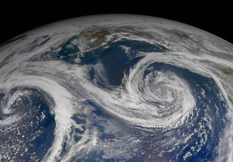 Satellite image of storms from space