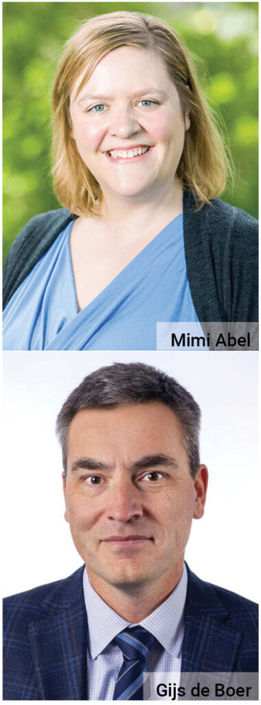Headshots of Mimi Abel and Gijs de Boer