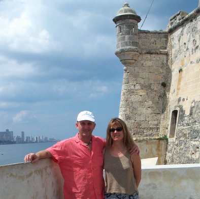 A photo of Jenni Evans with National Hurricane Center forecast specialist Lixion Avila in Havana, Cuba, in 2003 for an event at the Cuban Meteorological Society.