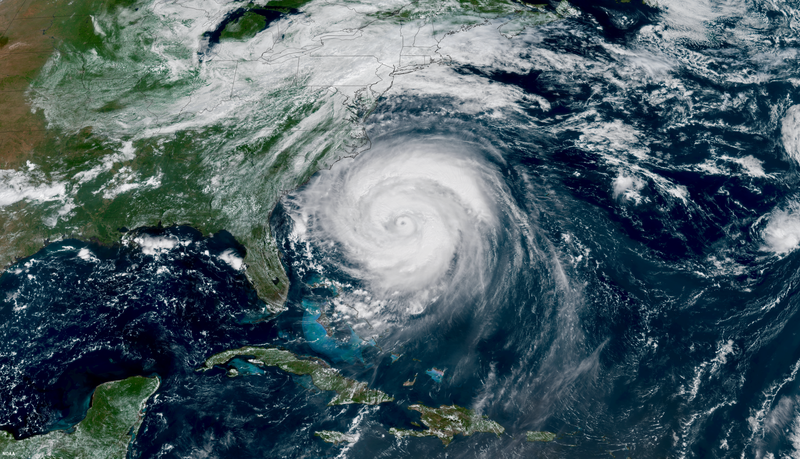 2025's Hurricane Erin off the Southeast U.S. coast.
