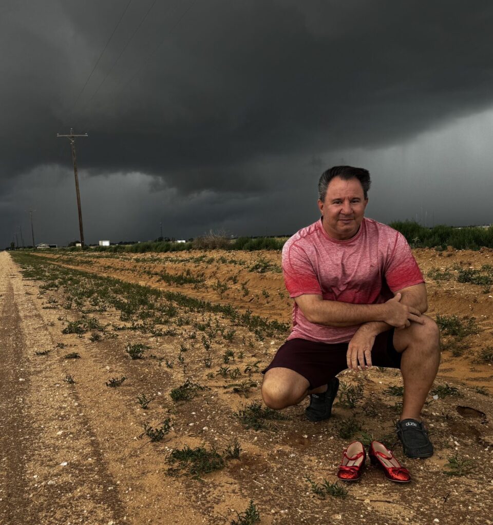 James Basilico in front of a dark rainstorm. Photo courtesy of James Basilico.