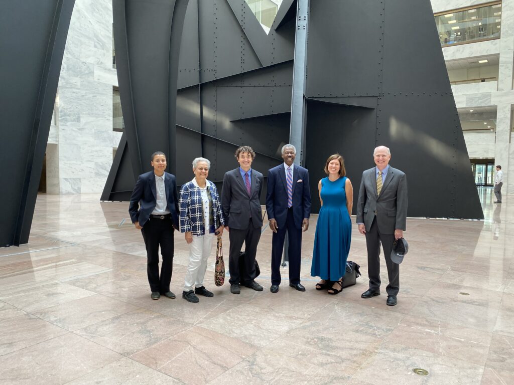 AMS President Alan Sealls, Past Presidents Anjuli Bamzai and David Stensrud, along with Executive Director Amanda Staudt, Policy Program Director Paul Higgins, and Policy Program Associate Director Emma Tipton.