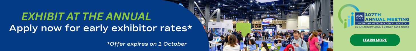 Ad that expires on 1 October 2026 for exhibitors to apply for early exhibitor rates at the AMS 2027 107th Annual Meeting