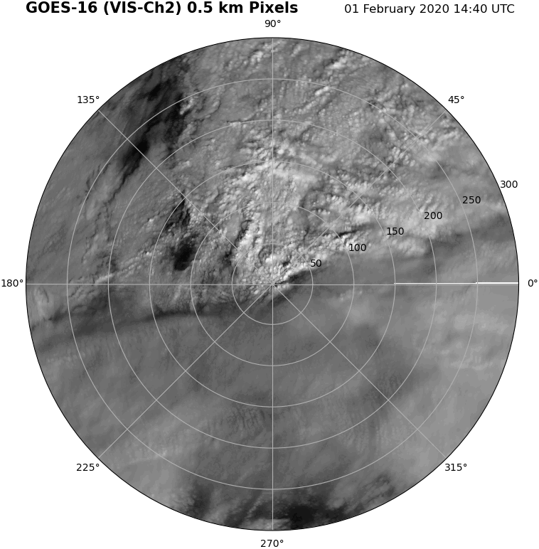 Animation of banded convection as seen by GOES-16 in an intensifying low pressure system off the East Coast on 1 Feb 2020 from 1440 to 1540 UTC.